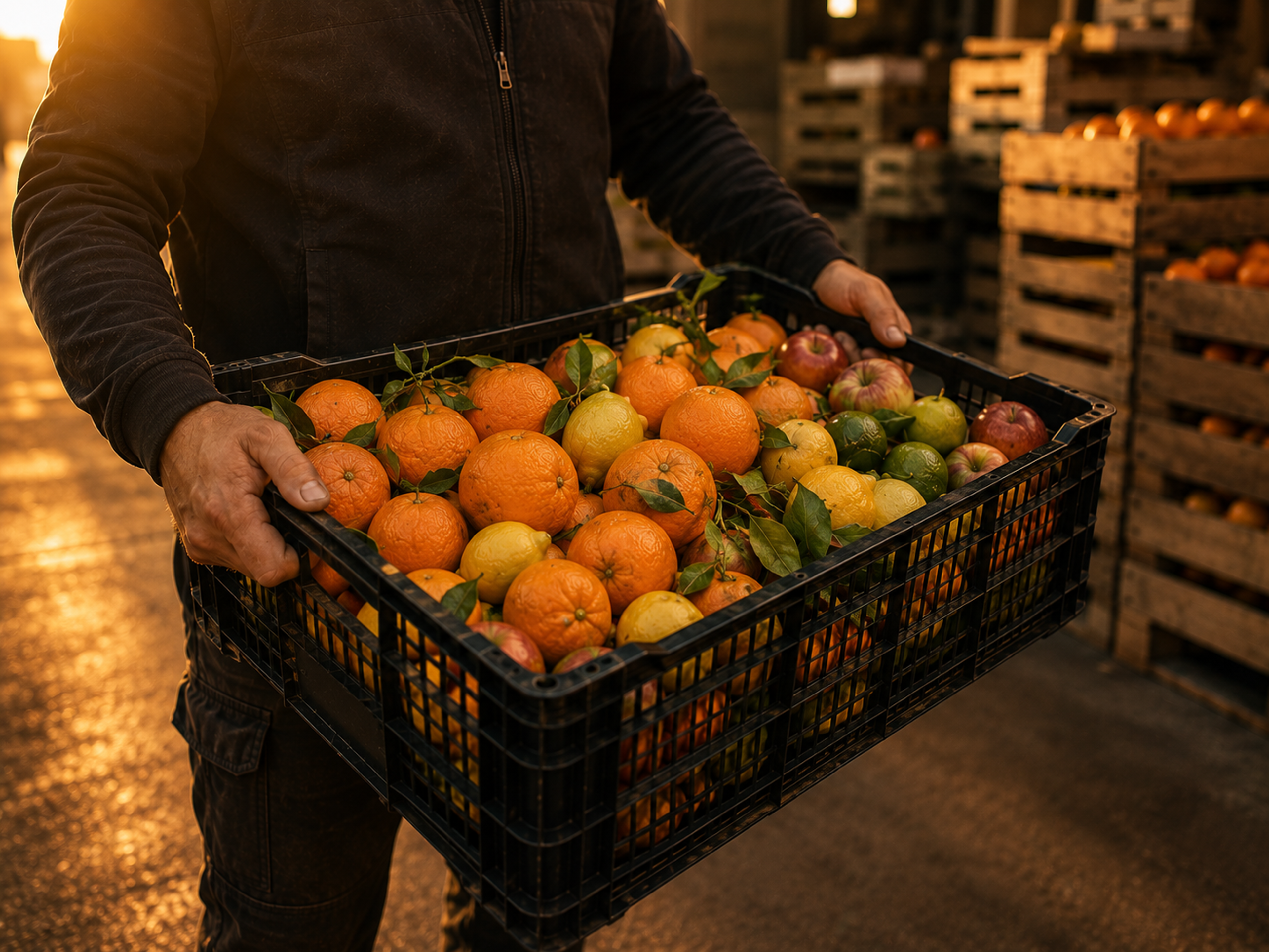 Fresh produce loaded for chilled distribution