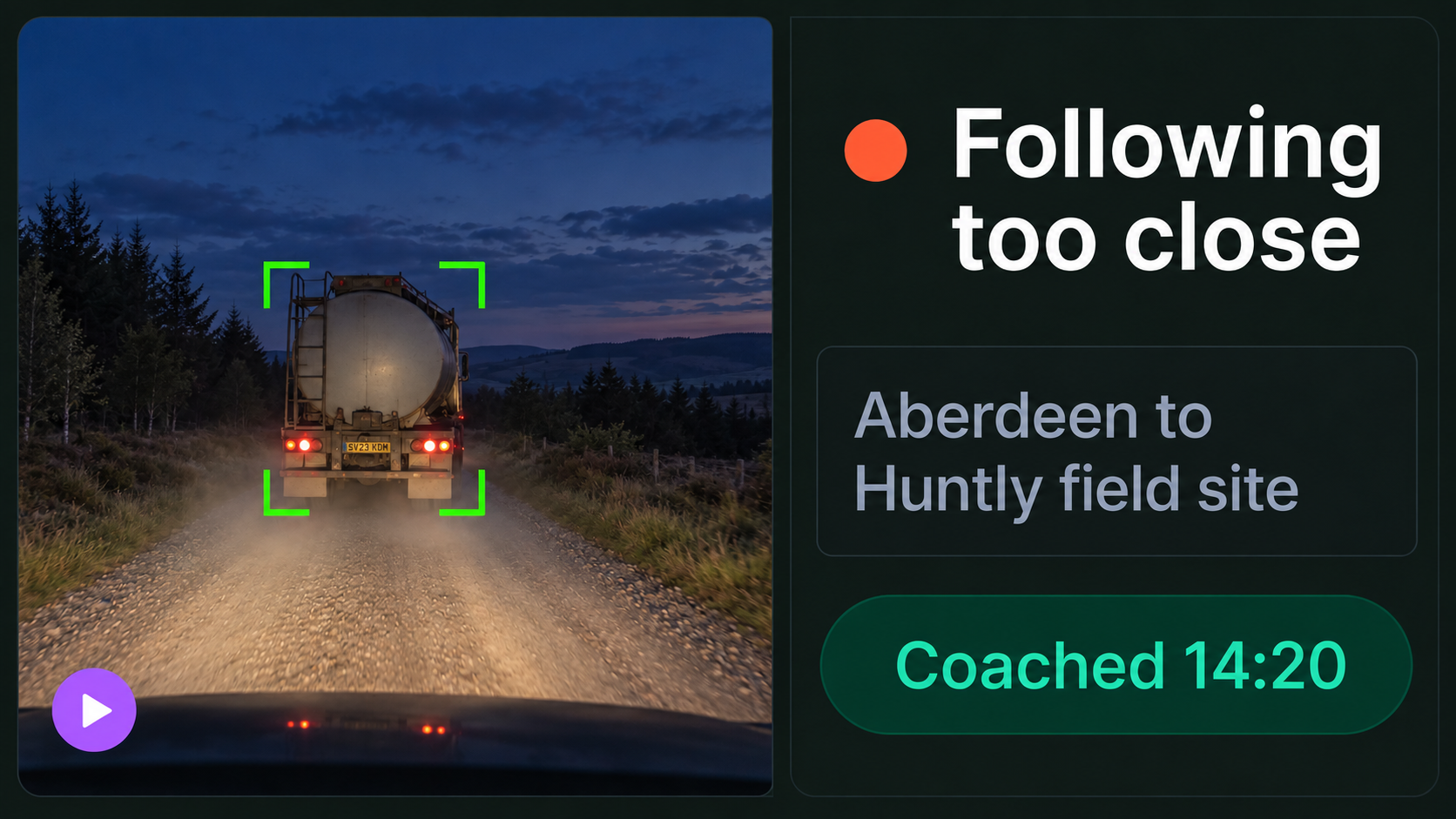 Evidence view: a detection with its footage, the journey it belongs to and the action taken.